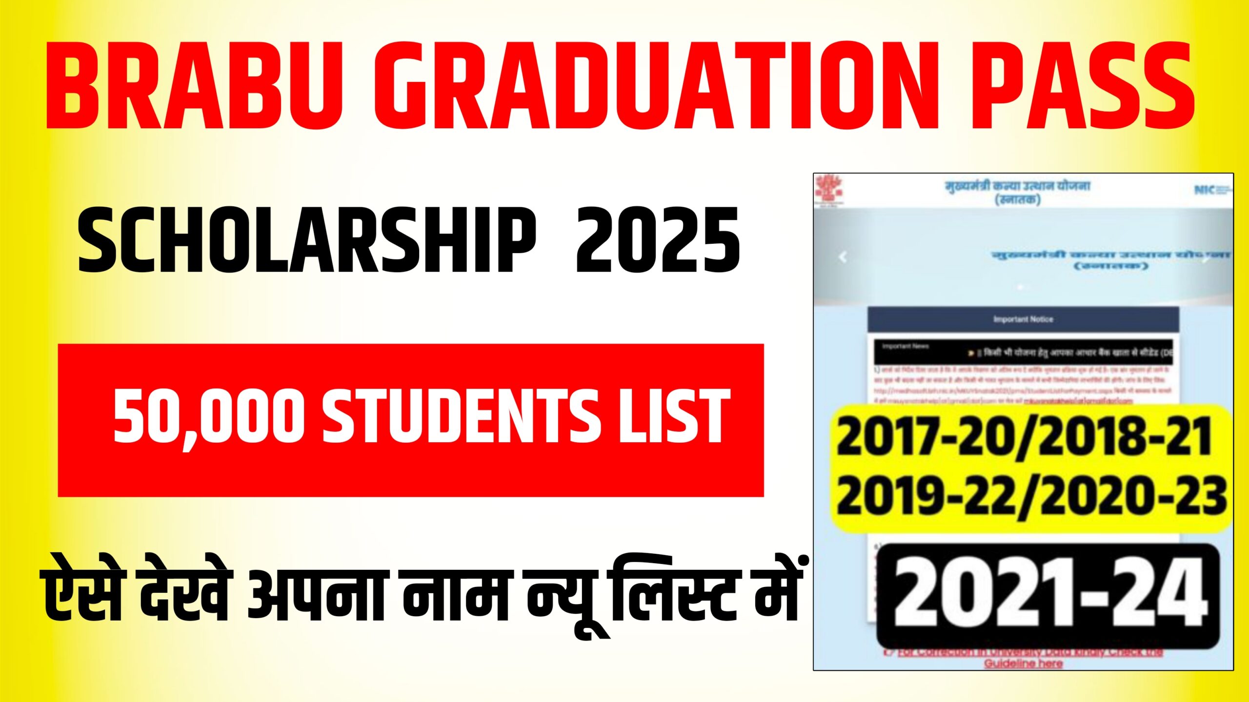 BRABU University Graduation Pass Scholarship New List 2025