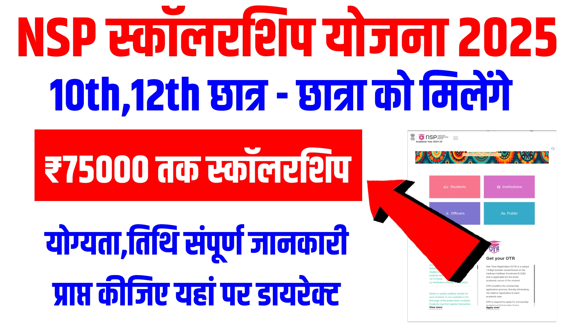 NSP Scholarship Yojana 2025 Apply Online