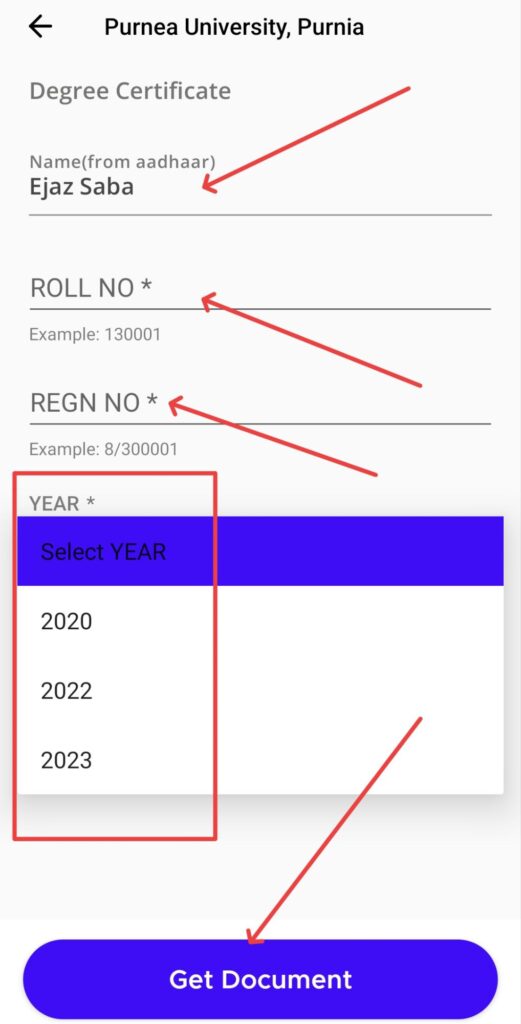 Purnea University Degree Certificate Download