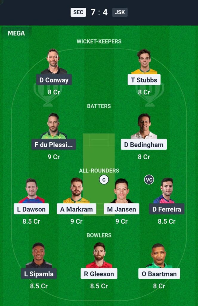 SEC vs JSK Dream11 Prediction