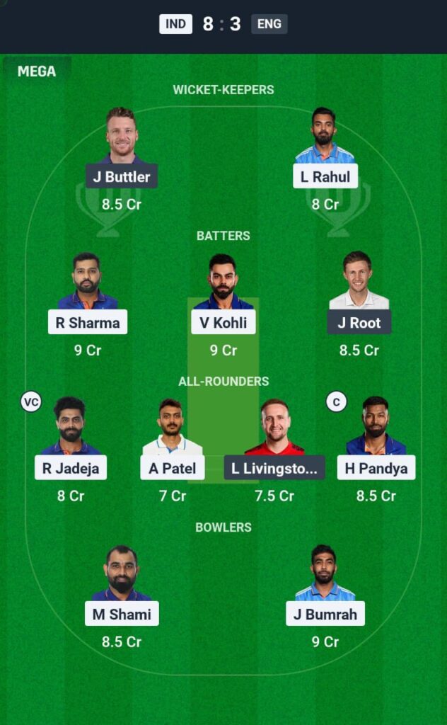 IND VS ENG 1st ODI Dream11 Prediction  - टीम सुझाव 